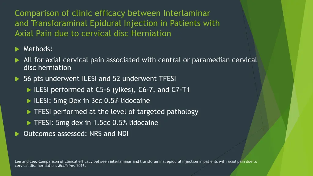 comparison of clinic efficacy between