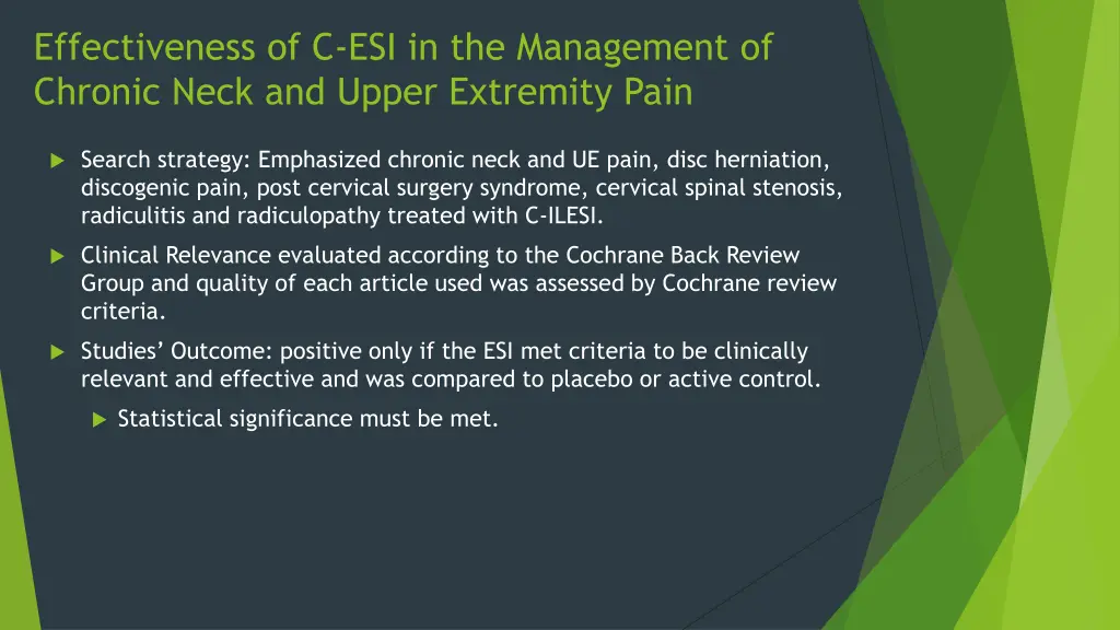 effectiveness of c esi in the management 1