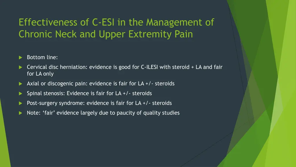 effectiveness of c esi in the management 3