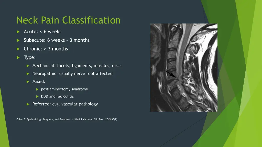 neck pain classification