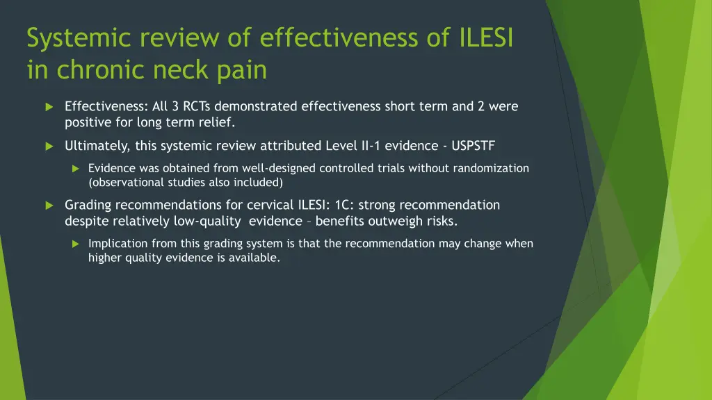 systemic review of effectiveness of ilesi 1
