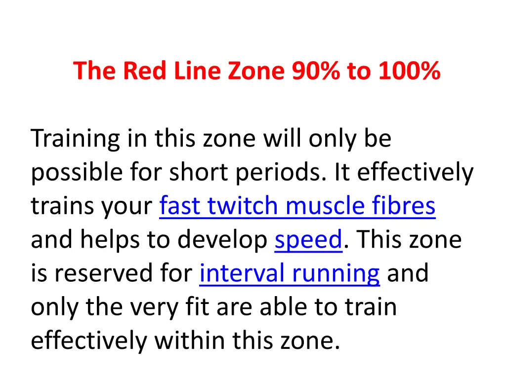 the red line zone 90 to 100