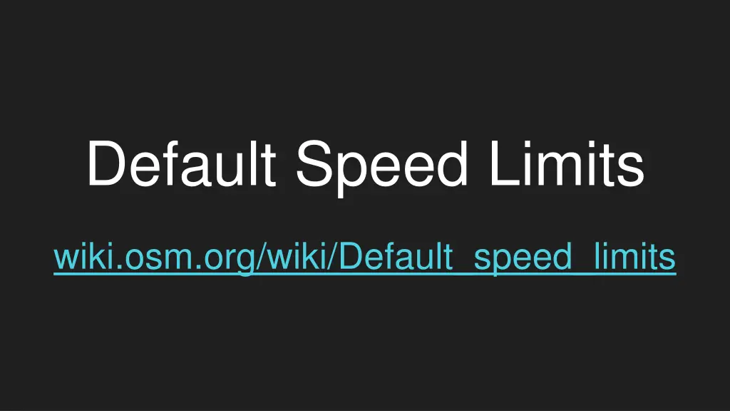default speed limits