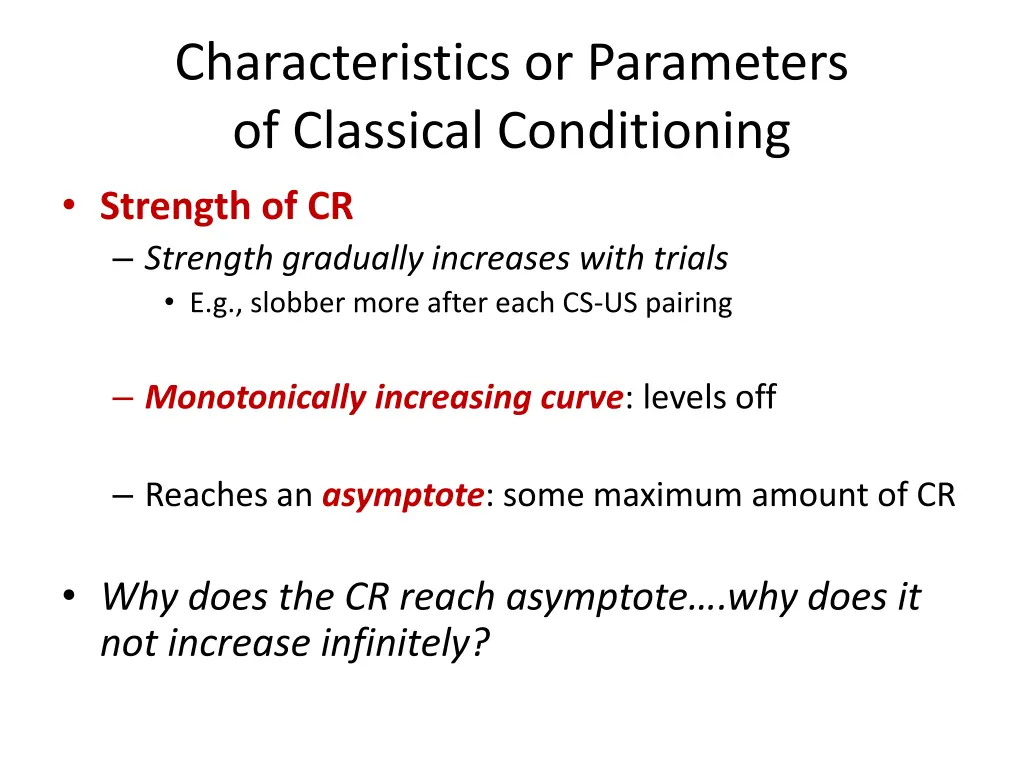 characteristics or parameters of classical 1