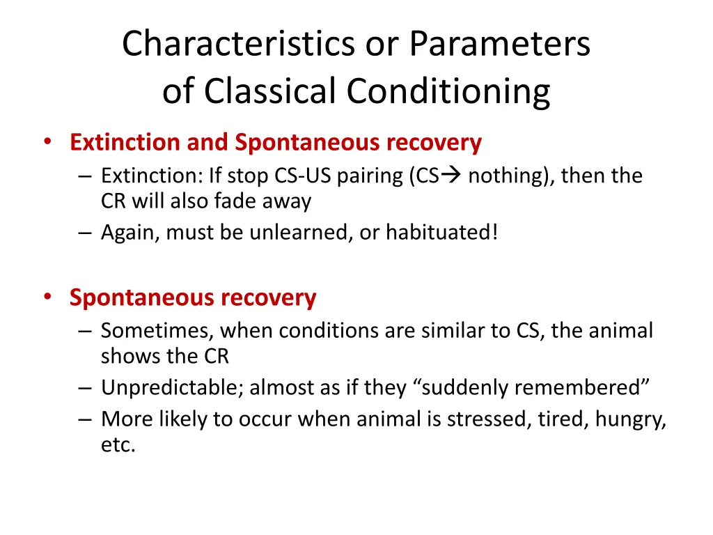 characteristics or parameters of classical 2