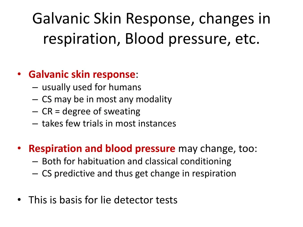 galvanic skin response changes in respiration