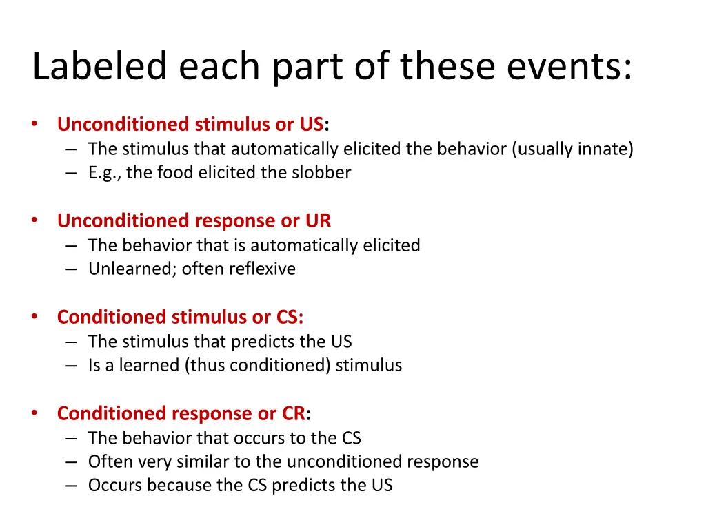 labeled each part of these events