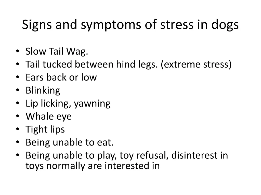 signs and symptoms of stress in dogs