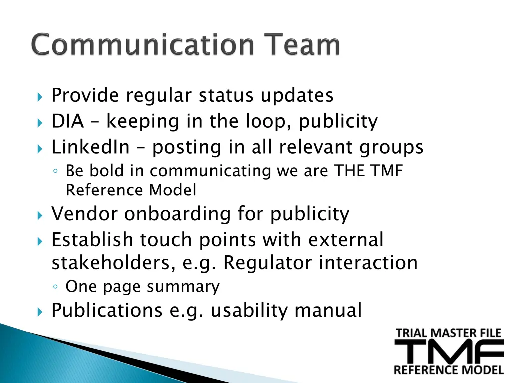provide regular status updates dia keeping