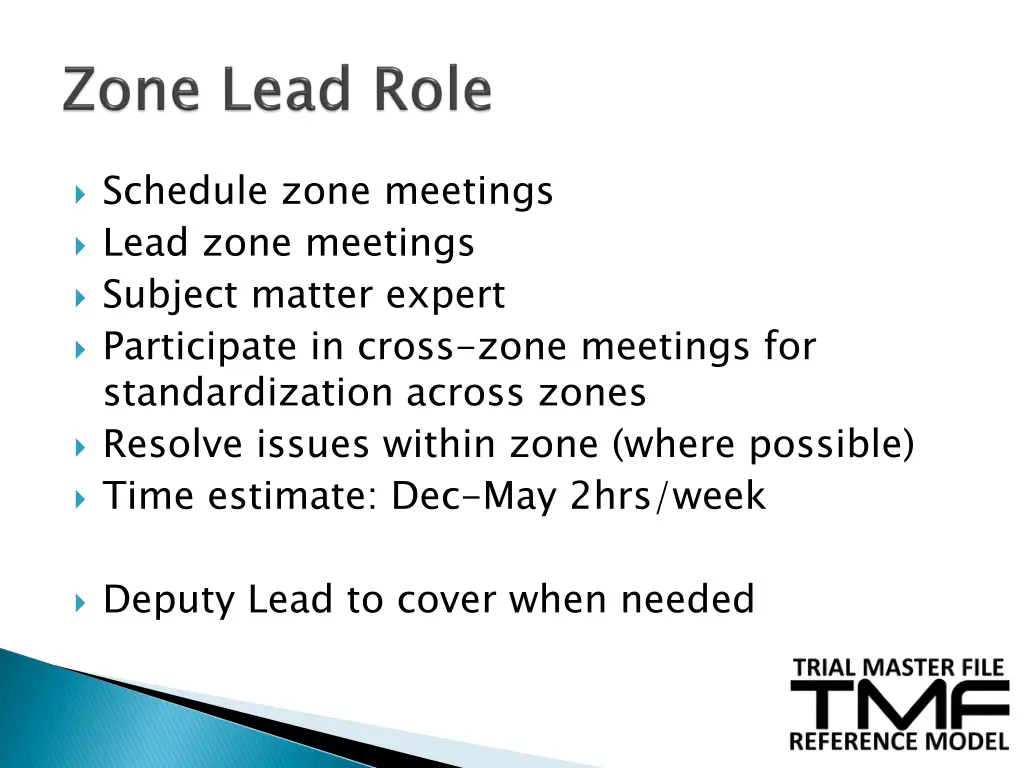 schedule zone meetings lead zone meetings subject