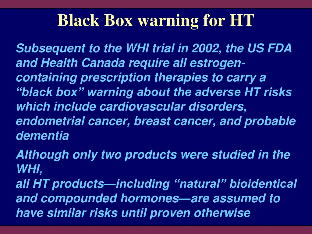 black box warning for ht