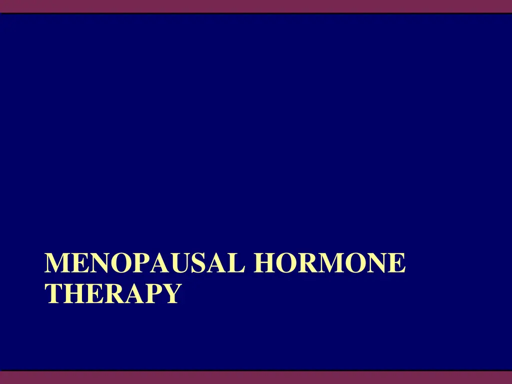 menopausal hormone therapy