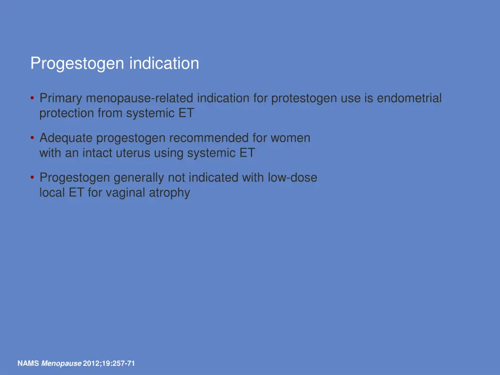 progestogen indication