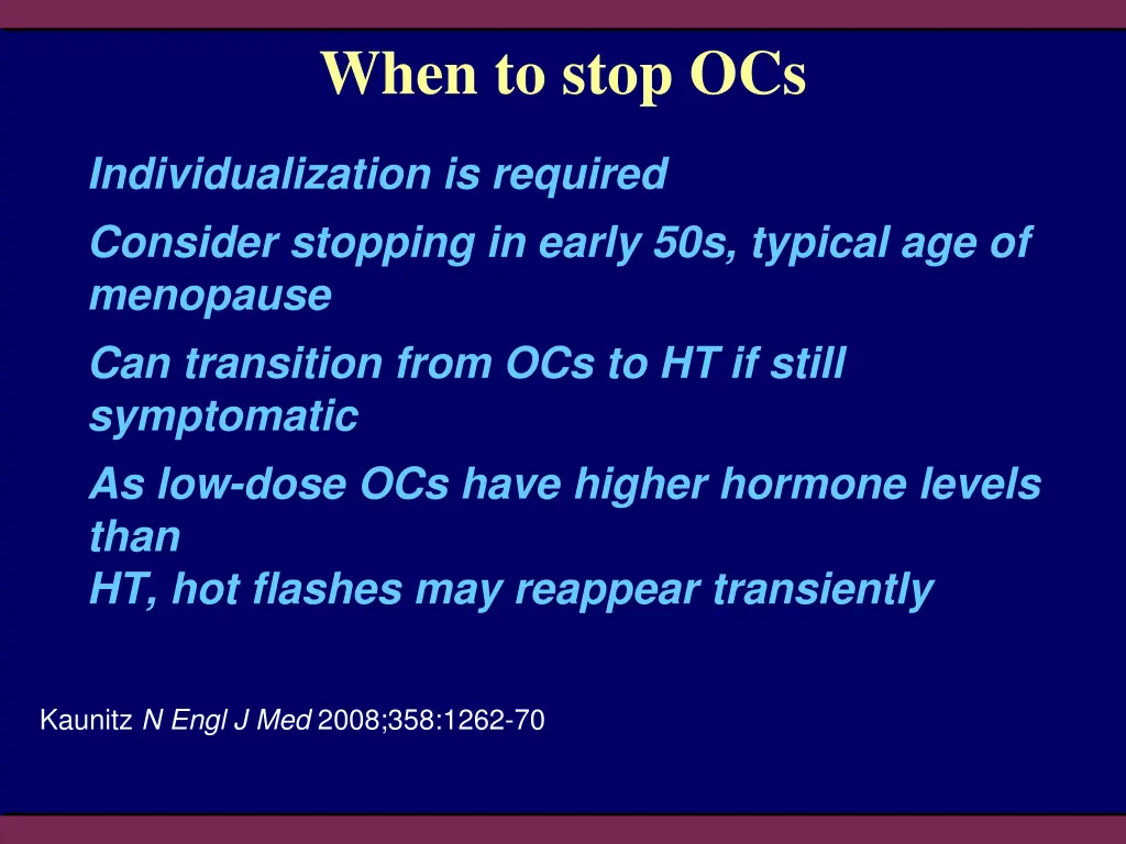 when to stop ocs