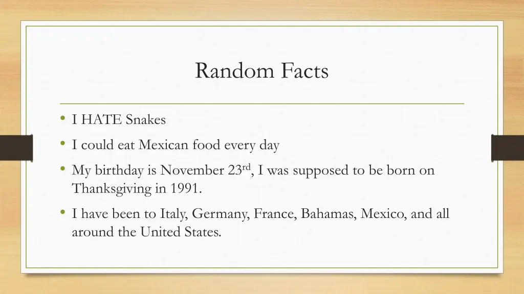 random facts