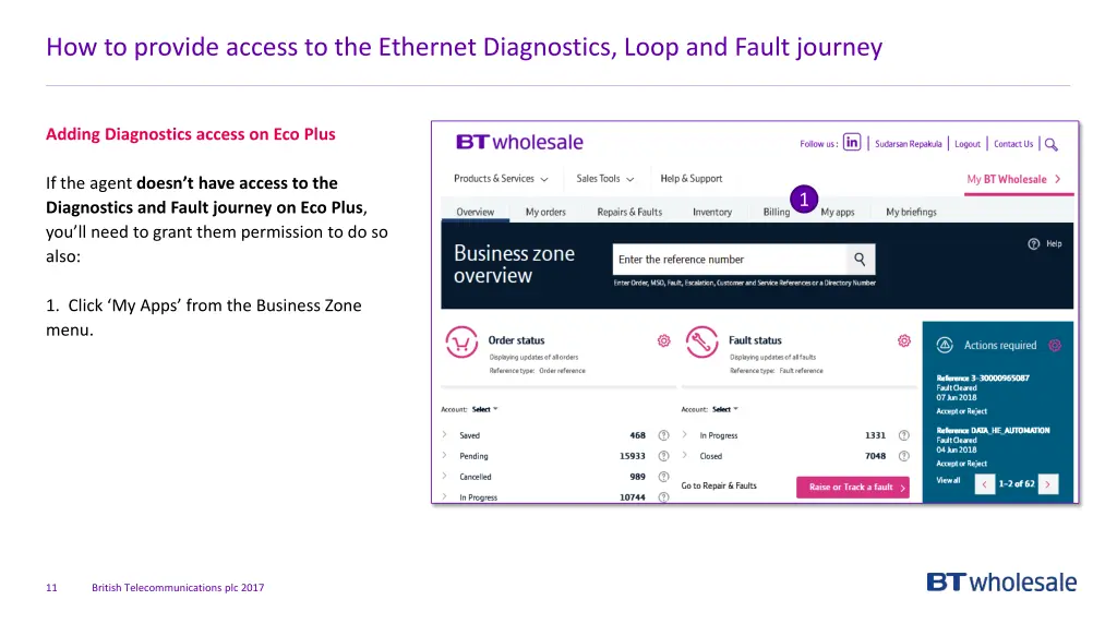 how to provide access to the ethernet diagnostics 6