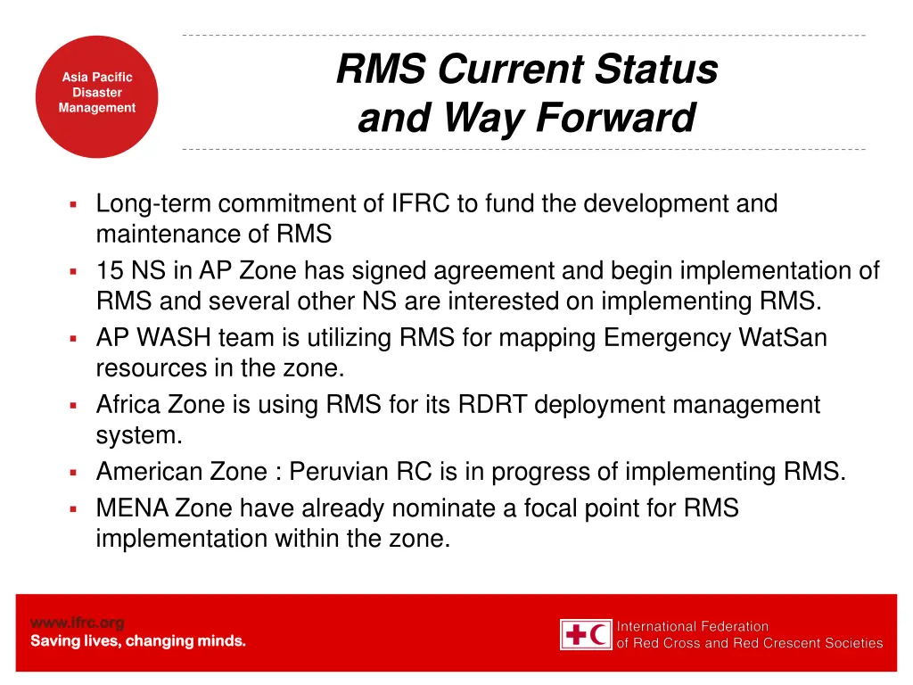 rms current status and way forward