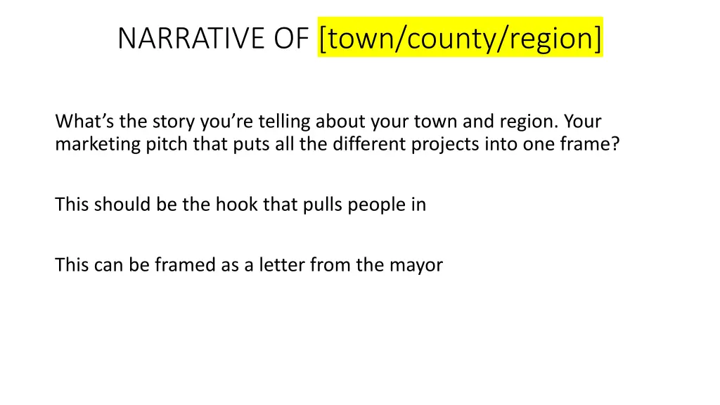 narrative of town county region