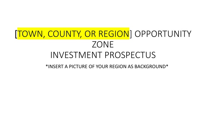 town county or region opportunity zone investment