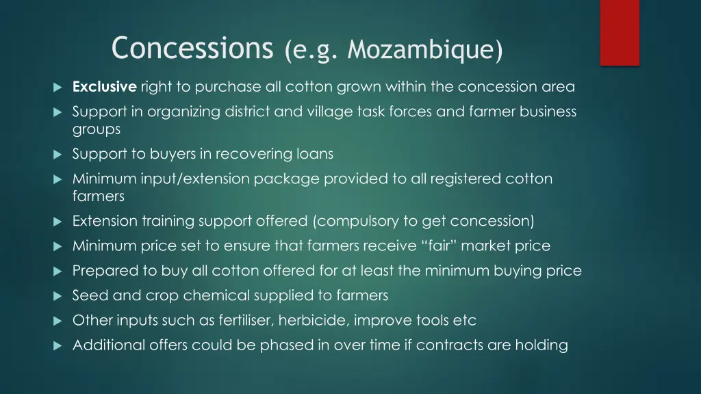 concessions e g mozambique