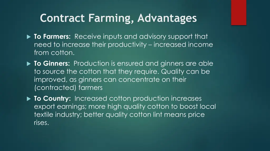 contract farming advantages