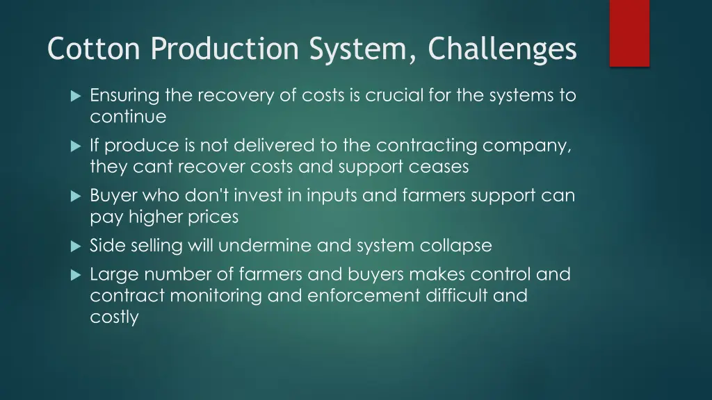 cotton production system challenges