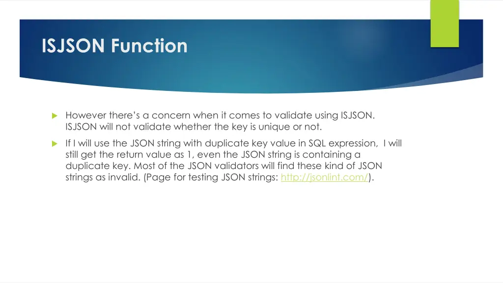 isjson function 1