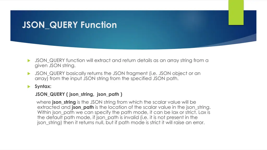 json query function
