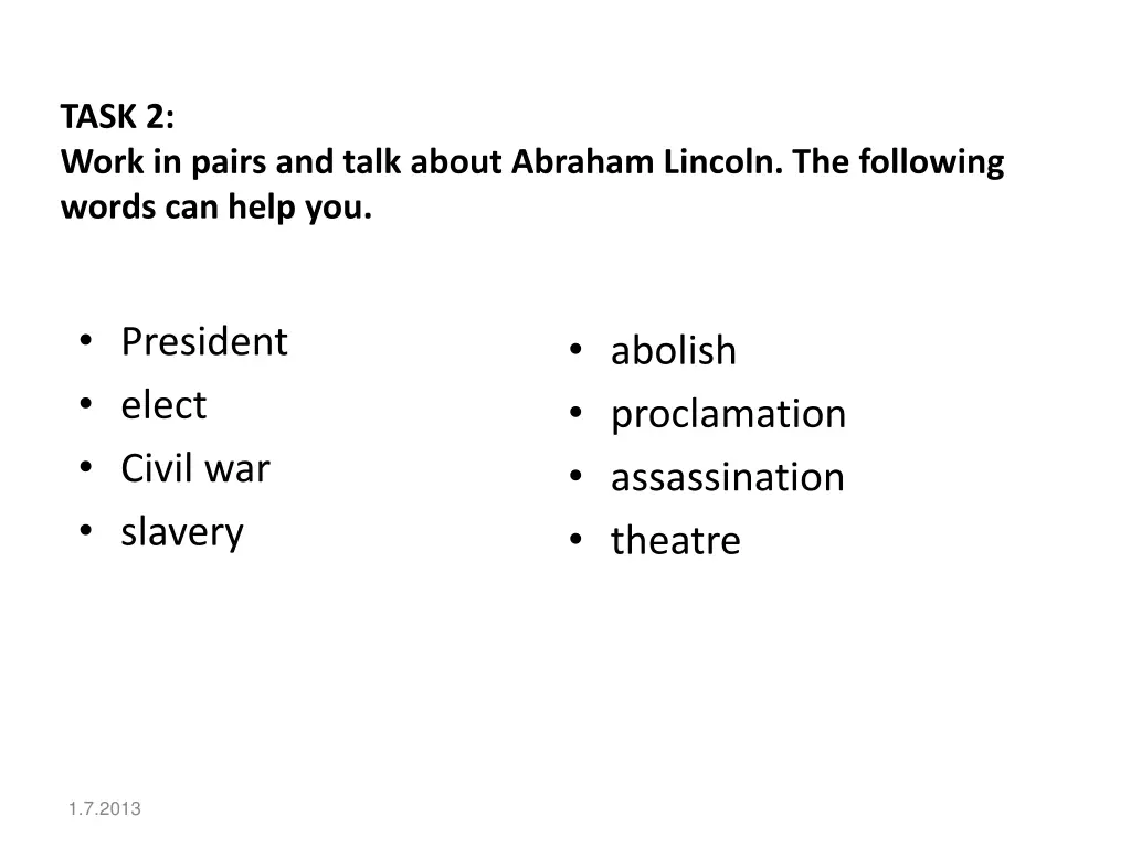 task 2 work in pairs and talk about abraham