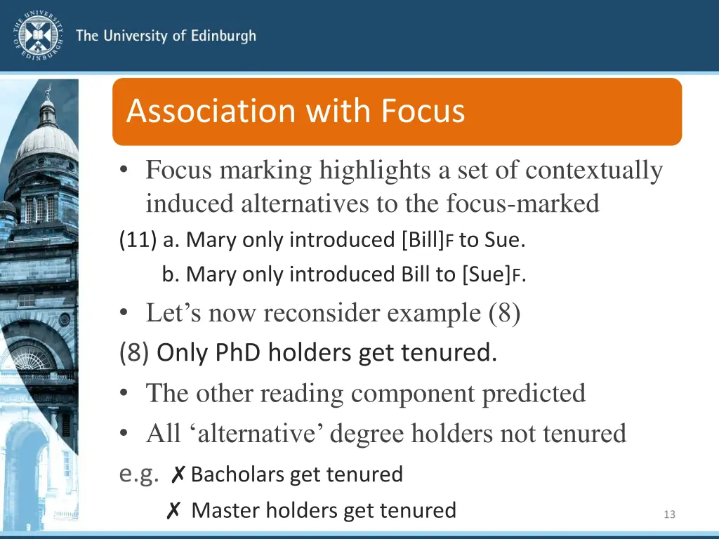 association with focus
