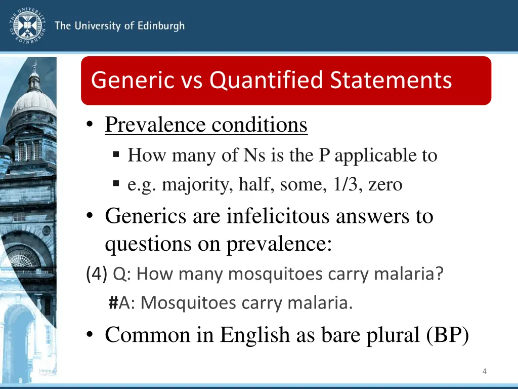 generic vs quantified statements