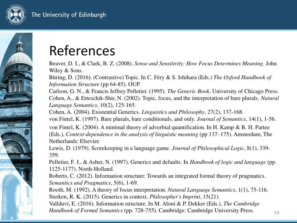 references beaver d i clark b z 2008 sense