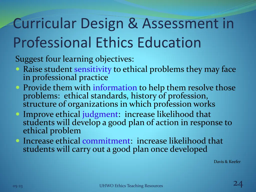 curricular design assessment in professional 1