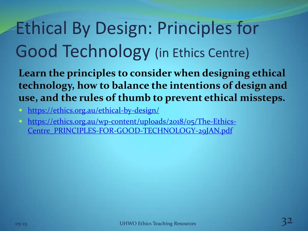 ethical by design principles for good technology