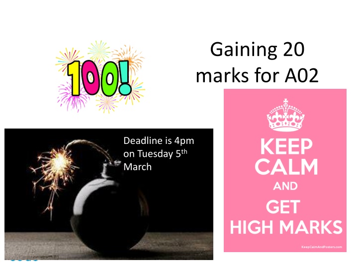gaining 20 marks for a02