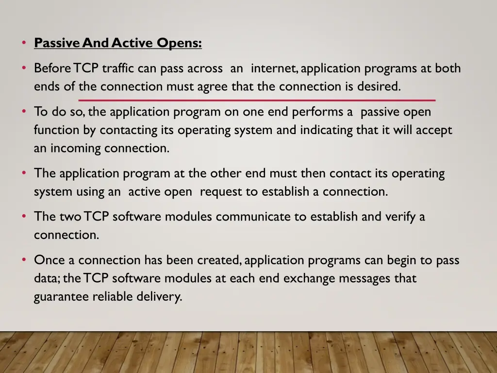 passive and active opens