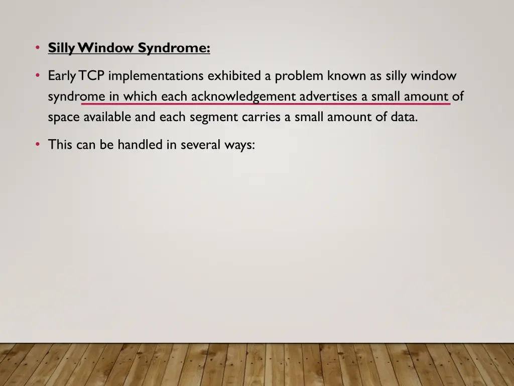 silly window syndrome
