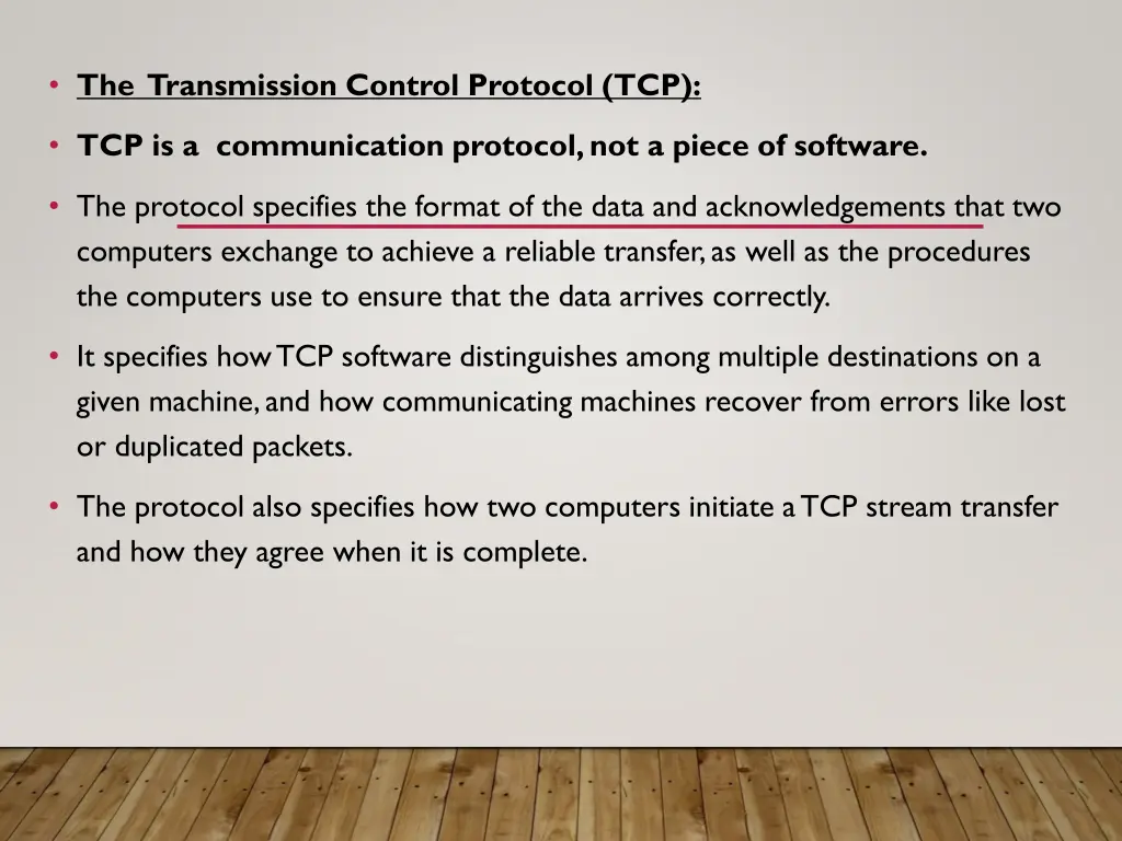 the transmission control protocol tcp