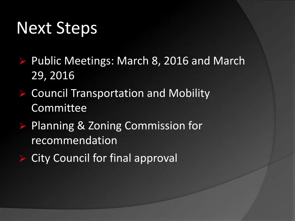 next steps