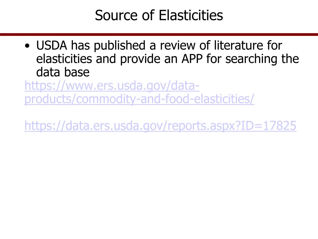 source of elasticities