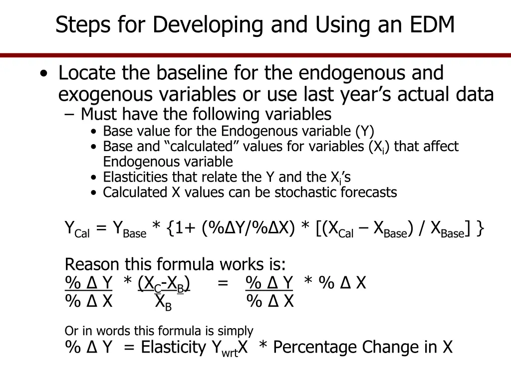 steps for developing and using an edm 1