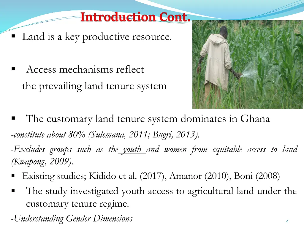 land is a key productive resource