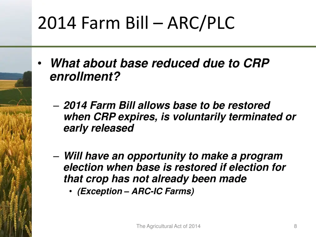 2014 farm bill arc plc 4