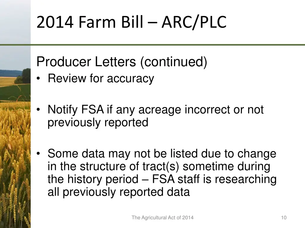 2014 farm bill arc plc 6
