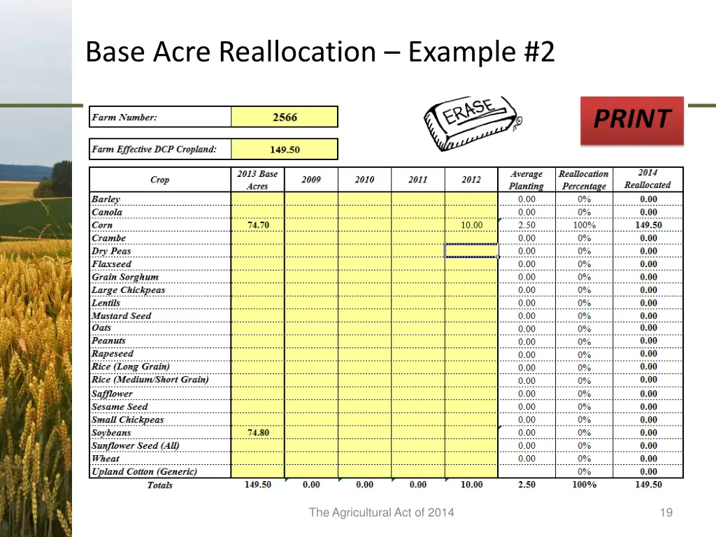 base acre reallocation example 2