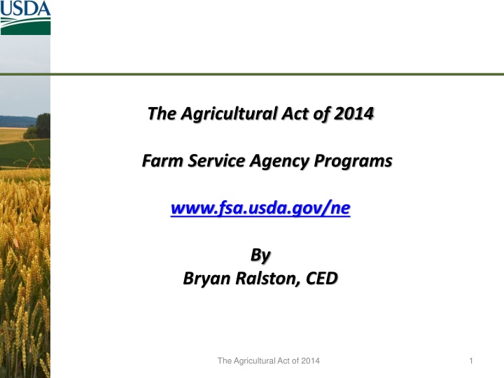 the agricultural act of 2014