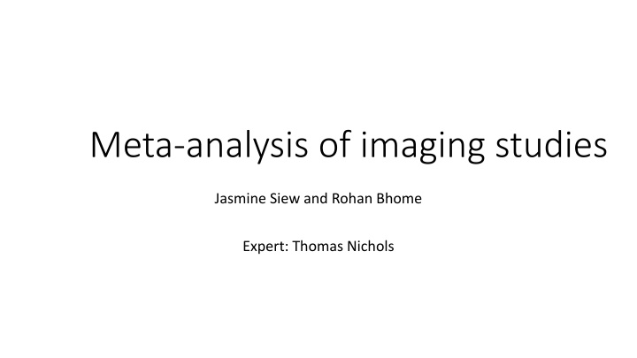 meta analysis of imaging studies