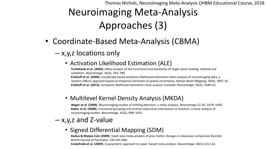thomas nichols neuroimaging meta analysis ohbm 1