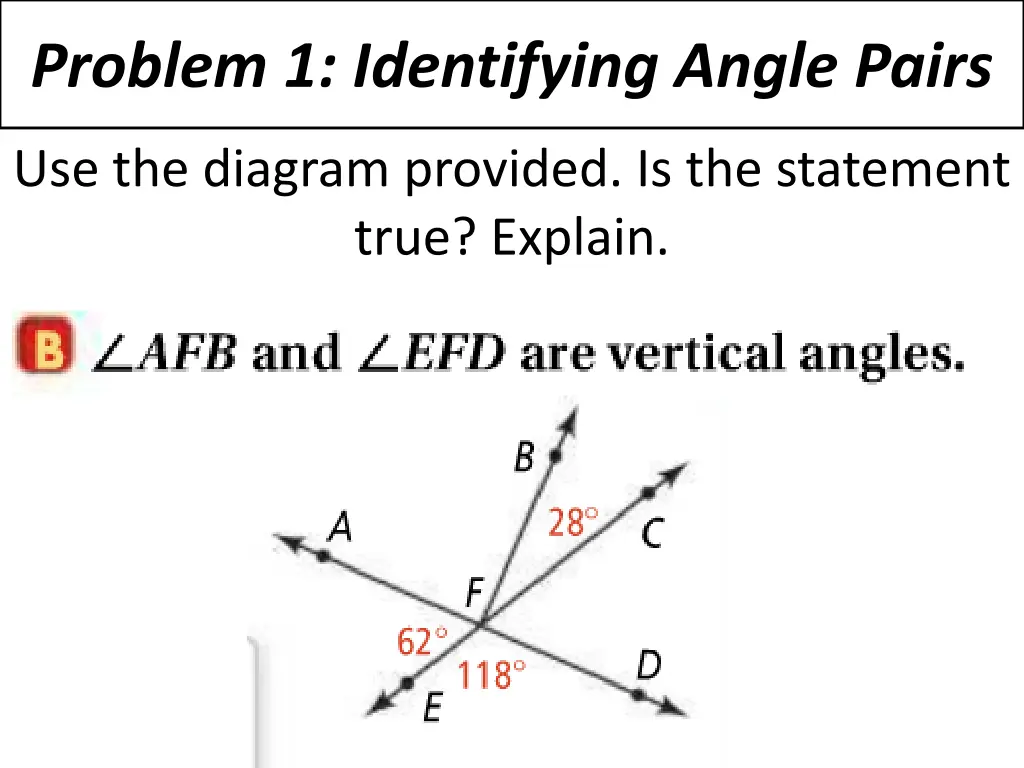 problem 1 identifying angle pairs 1