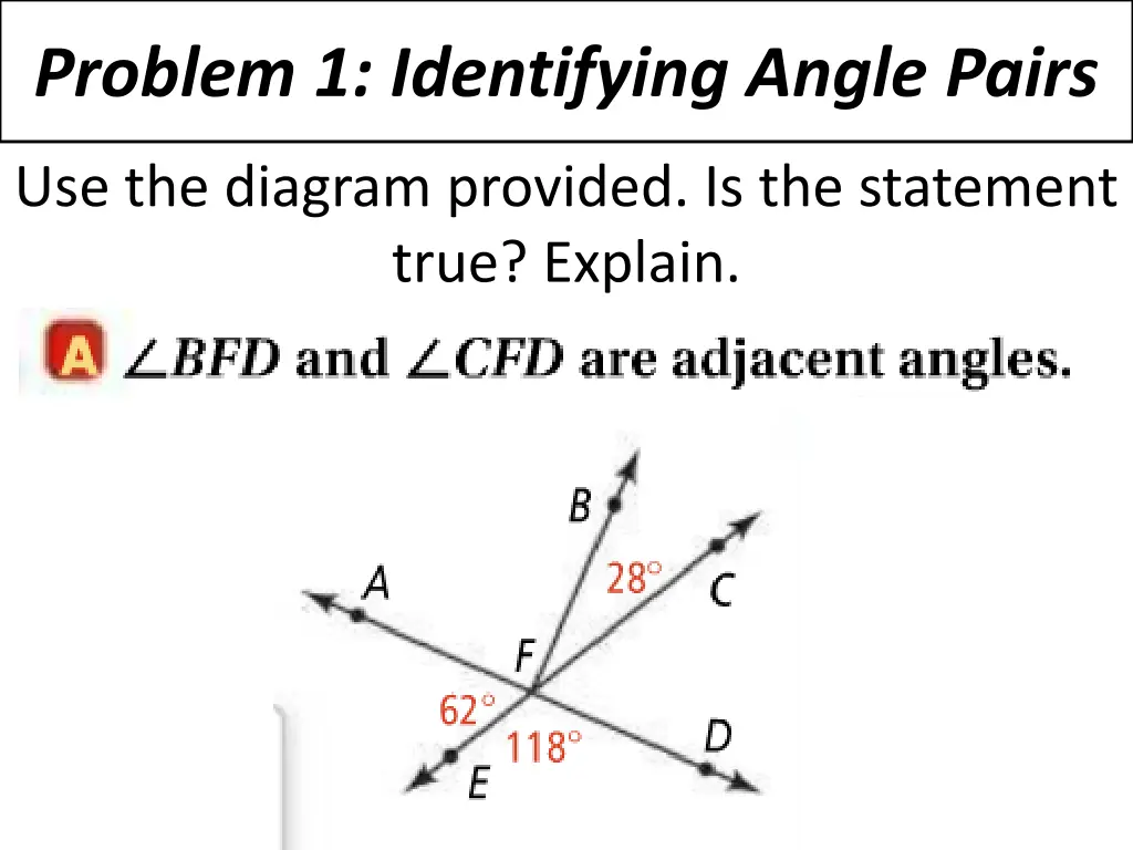 problem 1 identifying angle pairs